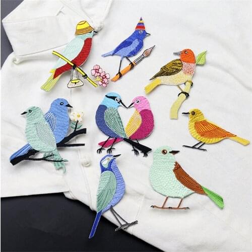 Maxsin Fun New 1PC Cartoon cute kiss birds patch decals clothes dress embroidery make up clothes small iron on patches
