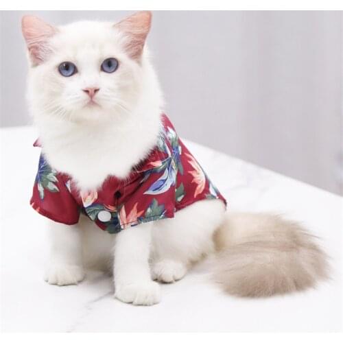 Cute Summer Beach Shirt Dog Print Casual Pet Travel Pineapple Short Sleeve Puppy Cat Blouse Clothing