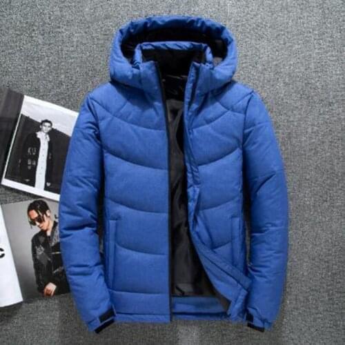 B 2018 Mens Down Jacket Warm White Duck Winter Coat Hooded Mens Waterproof windbreak Male Casual hoodie Jacket Coat