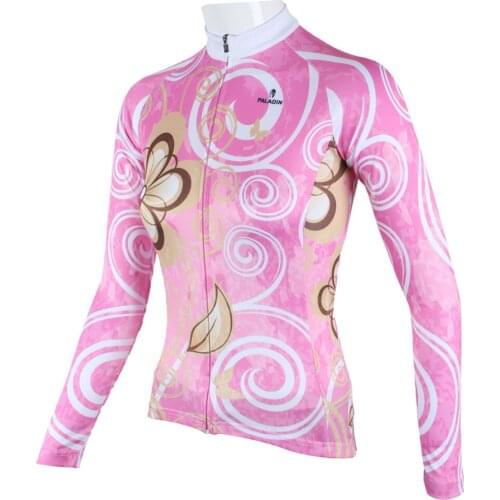 New professional university cycling jerseys for students girls pink long sleeve team cycling jersey