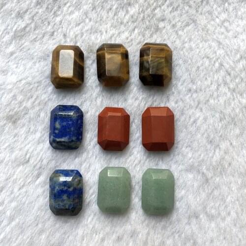 Wholesale 1ps Natural Lapis Lazuli,Aventurine Bead Cabochon13x18mm Faceted Rectangle Gem Stone Bead Cabochon,Jewelry Ring Face