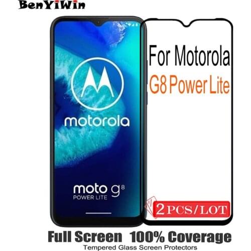2PCS Original Full Cover Tempered Glass For Motorola G8 Power Lite On Scratch Proof Protective Film For Moto G8 Power Lite Glass