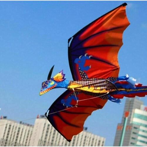 Outdoor colorful 3D dragon flying kite and 100m tailline 3D toy dragon childrens kite N4J4