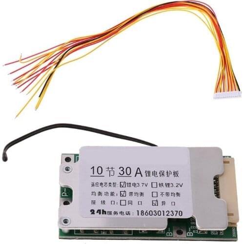 BMS 10S 30A 36V Li-ion Lithium Battery Charge Board 18650 with Protection Balancer PCM 10S BMS Balance Charging Circuit Board