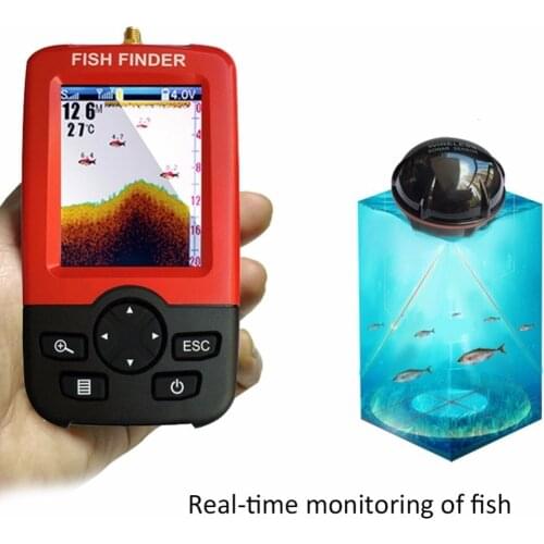 Portable Smart LCD Depth Fish Finder with 100M Wireless Sonar Sensor Fishing Lure Echo Sounder Fishfinder for Lake Sea Fishing