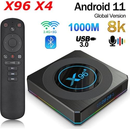 2021 X96 X4 Amlogic S905X4 Smart TV Box Android 11.0 4GB 64GB 1000M BT4.1 4K Media Player Set top box 4GB 32GB VS X96 MAX
