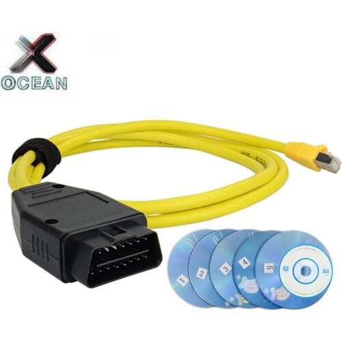 Professional Ethernet to OBD 16Pin Interface Cable F-Series for BMW ENET E-SYS ICOM Coding Diagnostic Cable Free shipping