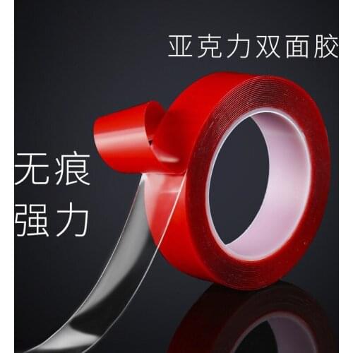 Dropshippig 2pcs/lot 3M red Tape two side tape 6/10/15/20/25/30mm width transparent double sided tape super fix