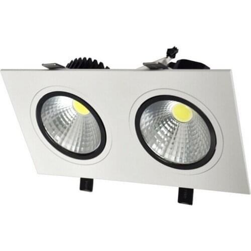 Factory Direct Sales COB 20W /2x10W Led Downlight Lamp 120 Angle Warm/Pure/Cold White Led grille light AC85-265V