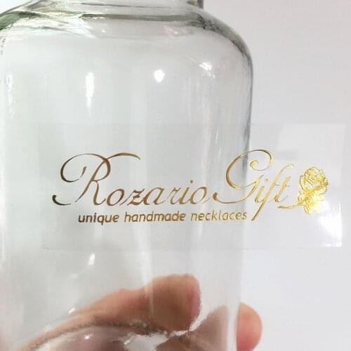 Rectangle 100 Pieces/Lot Custom Stickers Logo Transparent Gold Foil Any Size Customized For Packing Business Company Labels