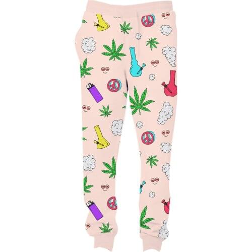 REAL American US SIZE Stoner 420 3D Sublimation Print String Jogger Plues Size Sweat Pants