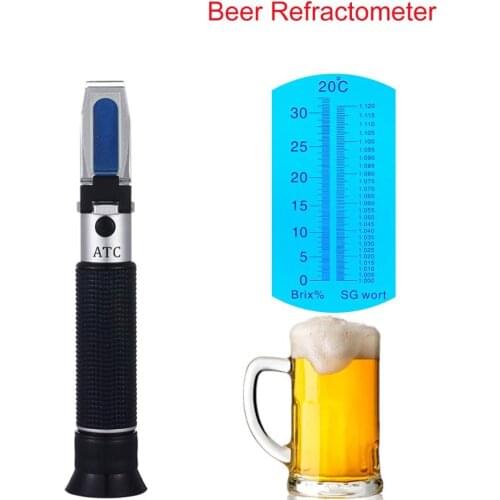 Refractometer Beer Brix 0-32% Wort 1.000-1.120sg with atc for Homebrew brewing refractometer Sugar Meter Beer Brewing Wine Brix
