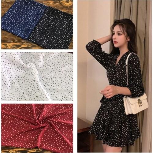 Chiffon Irregular Polka Dot Cloth Spring And Summer WOMENS Dress And White Jujube Red Green Blue Dotted Clothing Fabric/1m
