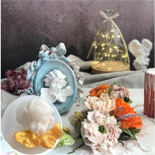 Little angel silicone mold DIY fondant cake resin gypsum candle silicone mold Home Decoration Pendant Decoration Accessories Too
