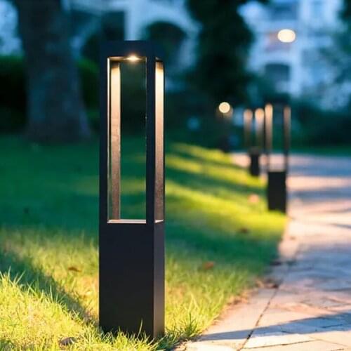 Modern LED Outdoor Garden Lawn Lamp Modern Courtyard Villa Park Landscape Light Waterproof Pole Lawn Bollards Lighting Fixtures
