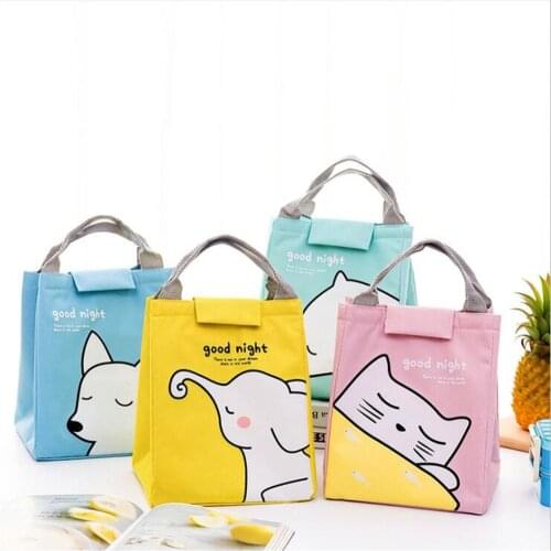 Cute Dog Cartoon Cat Lunch Bag Waterproof Insulated Portable Food Handbag Ladies Male Children Travel Picnic Large Capacity
