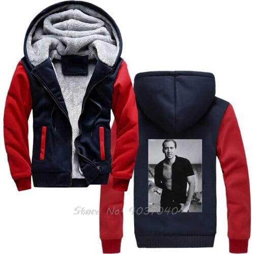 Nicolas Cage 1 Herren Hoodie Fashion Men Winter Thick Warm Sportwear Sweatshirts Harajuku