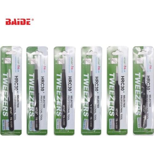 TS-ESD Tweezers Anti-static Stainless Steel Precision Hand-tools for Beauty,Crafting,DIY,Phone Repair,Lab,Hobbies 120pcs/lot