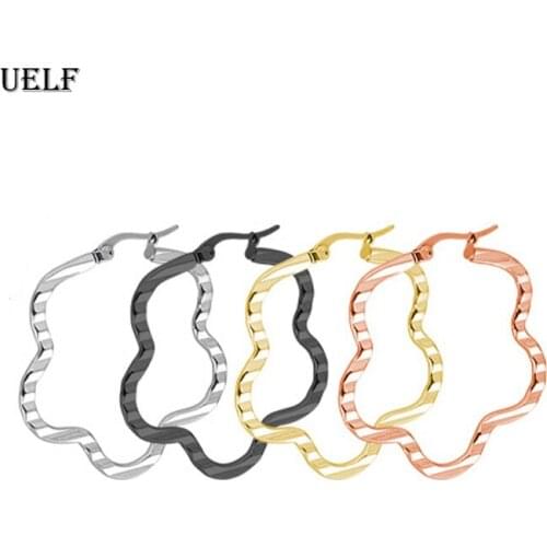 Uelf Trendy Metal Big Geometric Earrings Vintage Hoop Earrings For Women Accessories Fashion Jewelry Gift boucle d'oreille