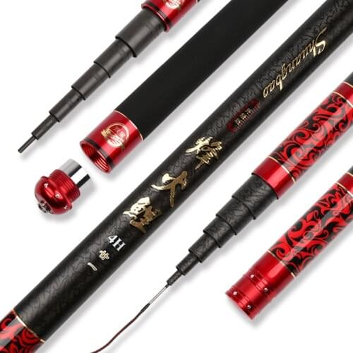 4H 60T+40T High Carbon Fishing Rod 28 Tune Superhard Ultralight Fishing Rod 4.5/5.4 M Carp Fishing Rod