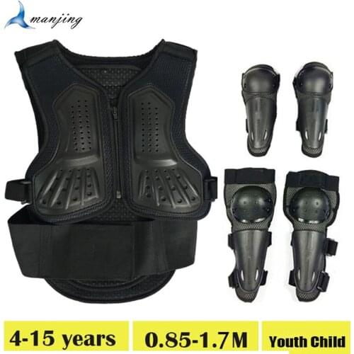 Universal Model Youth Children Kids Motocross Full Body Protect Vest armor Riding Cycling Skating Elbow Knee armor Suits