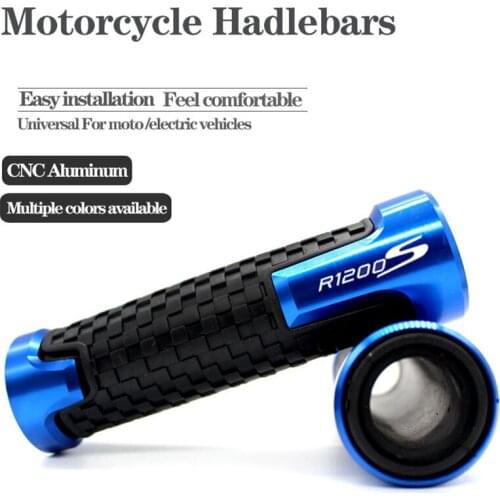 7/8 "22mm Universal Motorcycle Handle Handlebar Hand Bar Grip For BMW R1200S R1200 2006 2007 2008 1200S 2009 2010 2012 WITH LOGO
