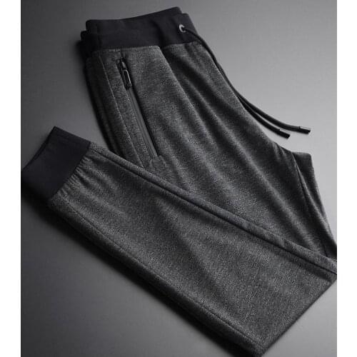 Spring Luxury Yarn Dyed Fabric Sport Casual Plus Size 4xl Hight Quality Slim Fit Skinny Pants Men