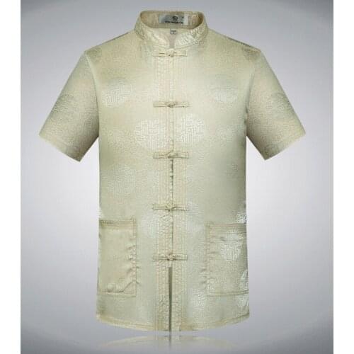Oriental Element 100% Brand New Arrival Chinese Traditional Mens Silk Kung Fu Shirts Tops S M L XL XXL 3XL MS0625011