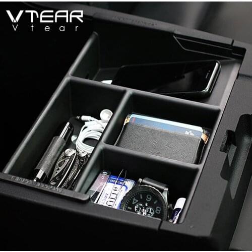 Vtear For Toyota TUNDRA SEQUOIA car storage box central container holder car-styling tray clapboard accessories decoration auto