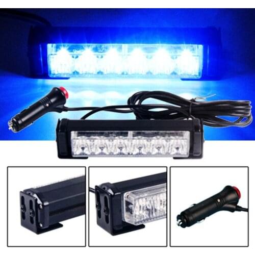 WTS 6 LED Car light auto Strobe Warning light waterproof led Flashing Emergency lamp DC12V work blub yellow white 6500 red blue