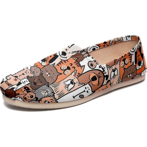Custom High-Quality Women′s Different Painted Canvas Loafer Shoes Animal Prints Flat-bottomed Summer Shoes For Women 2021