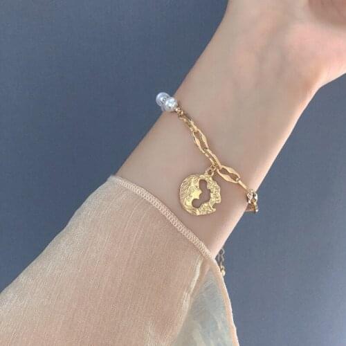 Personality Stitching Retro Fashion Baroque Pearl Bracelet For Women Sweet Adjustable Party Fine Jewelry Gift Accessories 2021