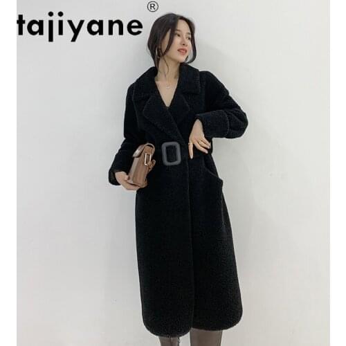 Winter Coats 2021 and Jackets Women 100% Wool Jacket Woman Long Coat Womens Sheep Fur Parkas Mulheres Casacos TN1405
