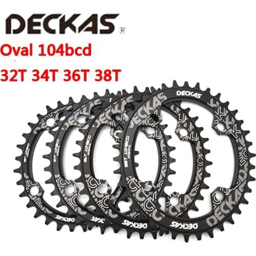 Deckas Oval ChainringMTB Chain Bike Mountain Bike Ring BCD 104mm 32/34/36/38 T Ultralight Pedal Plate Bracket Parts 104bcd