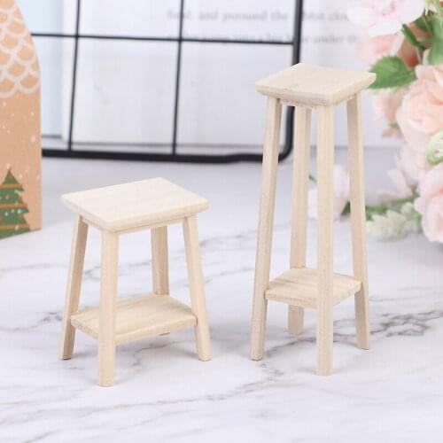 1:12 Dollhouse Miniature Wooden Bonsai Stool Chair Model Furniture Accessories Simulation Chair Furniture Model Toys
