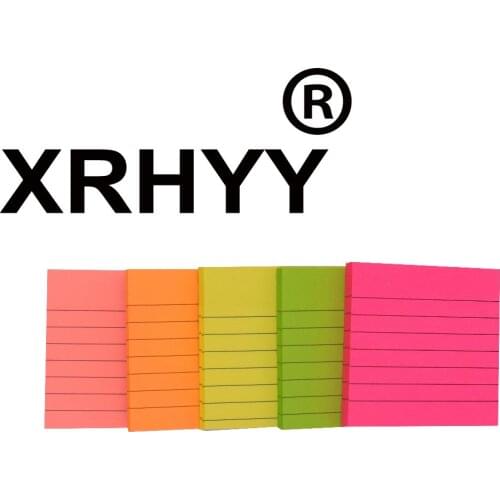 XRHYY 1 Piece Pad Sticky Notes , Memo Self-Stick Notes,Lined ,3X3 Inches 80 Sheets/Pad (5 Colors Choose)