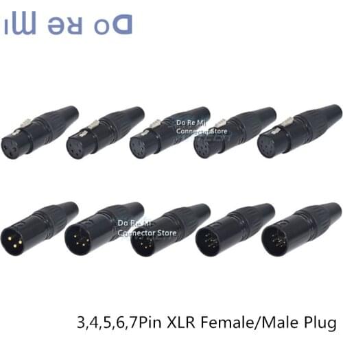1pc High quality caron gold-plated balance head XLR male/female plug light signal 3Pin 4Pin 5Pin 6Pin 7Pin XLR plug diy
