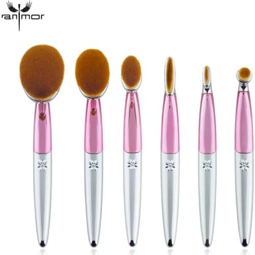 Anmor 6PCS Makeup Brushes Make Up Brush Soft Synthetic Hair Foundation Contour Eyeshadow Cosmetic Cleaner Pinceaux Maquillage
