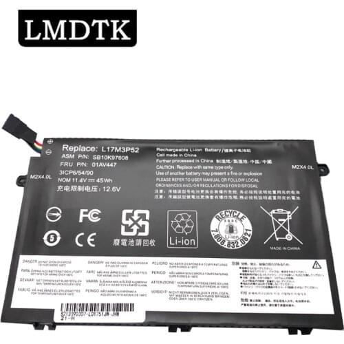 LMDTK New L17M3P52 Laptop Battery For Lenovo ThinkPad E480 E485 E490 E580 E585 E590 R480 R580 L17C3P51 L17L3P51 L17M3P51 01AV445