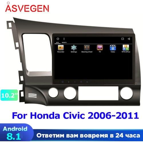 Asvegen 10.2'' Android 8.1 Car GPS Player For Honda Civic 2006-2011With 2G+32GB Wifi Stereo Multimedia Player