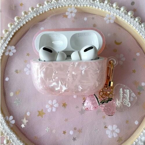 Luxury Cherry Flower Pearl Shell Case for Airpods 1 2 3 Case for Airpods Pro Case Glossy TWS Wireless Bluetooth Headset Box Bag