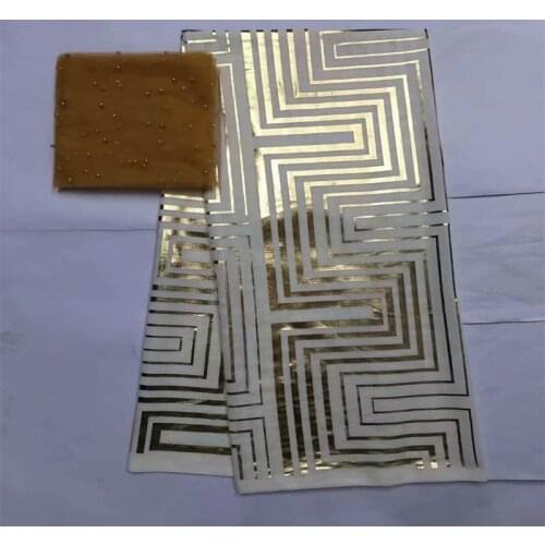 CQR/ 5yards + 2yards new printed gold fabric 100% high quality cotton fabric for sewing fabric for wedding fabric!! (08207