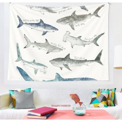 Sharks tapestry Boho Tapestry Wall Hanging Tapestries Bedspread Wall Art Blanket Throw Towel Window Curtain