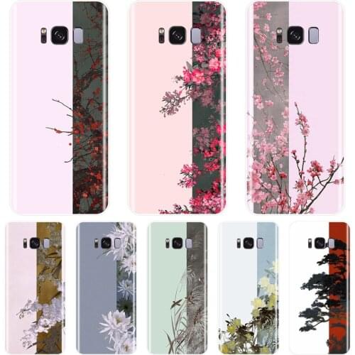 Chinese Flower China Back Cover For Samsung Galaxy Note 4 5 8 9 Soft Silicone Phone Case For Samsung S5 S6 S7 Edge S8 S9 Plus