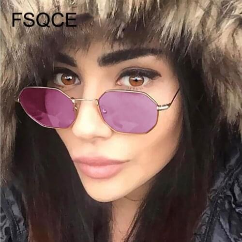 Round Sunglasses Fashion Hexagon Square Clear Sunglasses Women Brand Designer Men Vintage Metal Frame Mirror Optical Sunglasses