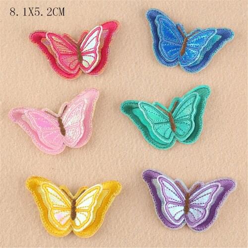 Maxsin 5 Pc/lot High Quality Embroidery 3D Butterfly Sticker Garment Patch Jewelry Clothing Accessories DIY Decorations