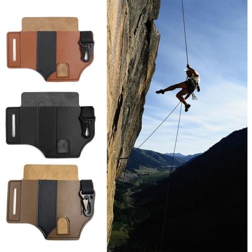 Leather Sheath Multitool Sheath EDC Pocket Organizer With Key Holder For Belt And Flashlight Pouch Camping Outdoor Tool