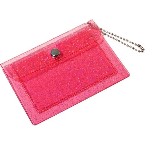 Men Women Girls Transparent PVC Cute Gifts Card Case Snap Closure Mini Portable Storage Practical Coin Purse Party Waterproof