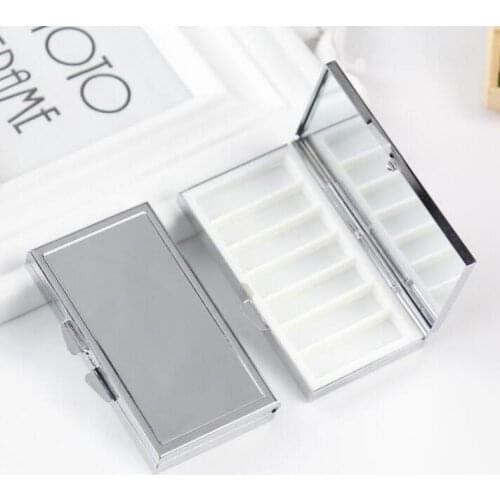 Blank Rectangle Boxes Metal Pills Container 7 Grids Mini Portable Travel Case