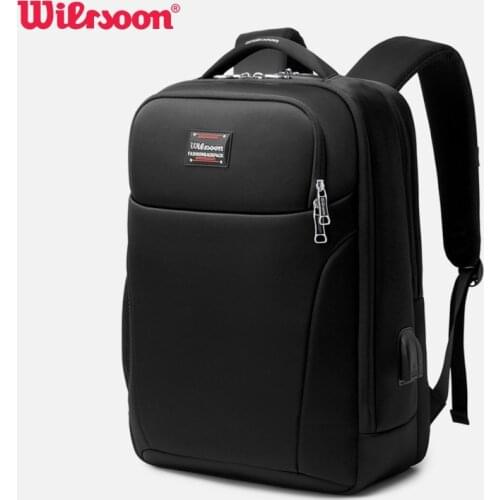 Wiersoon Men Backpacks USB Charging Business School Bag Waterproof Travel Backpacks Rucksack Mochilas Laptop Backpack Bags
